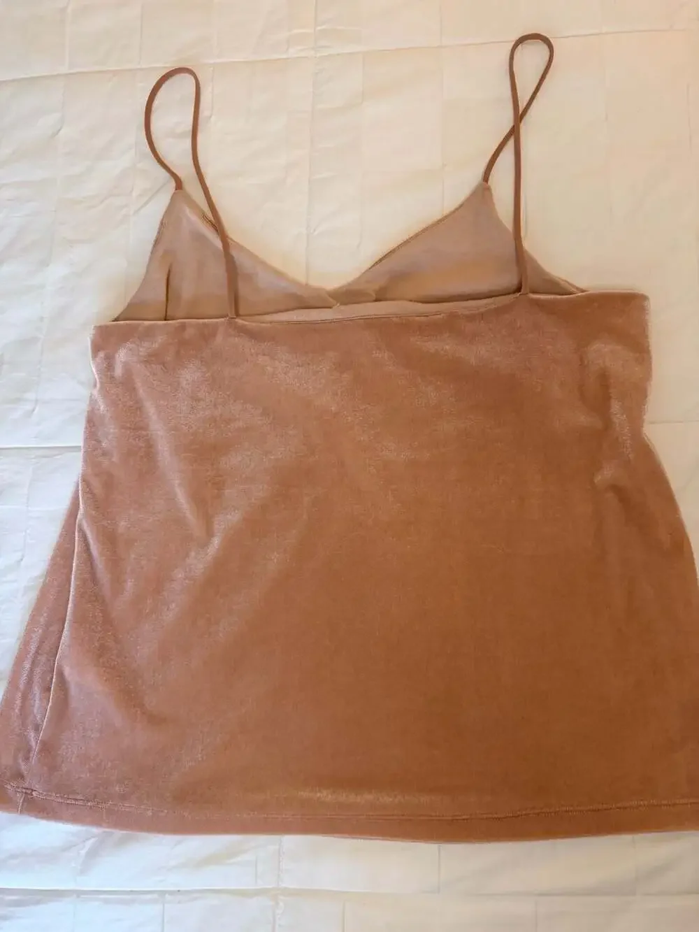 H&M Velvet Cami Tank Top Blush Pink Size Small Y2K Minimalist - Picture 6 of 9